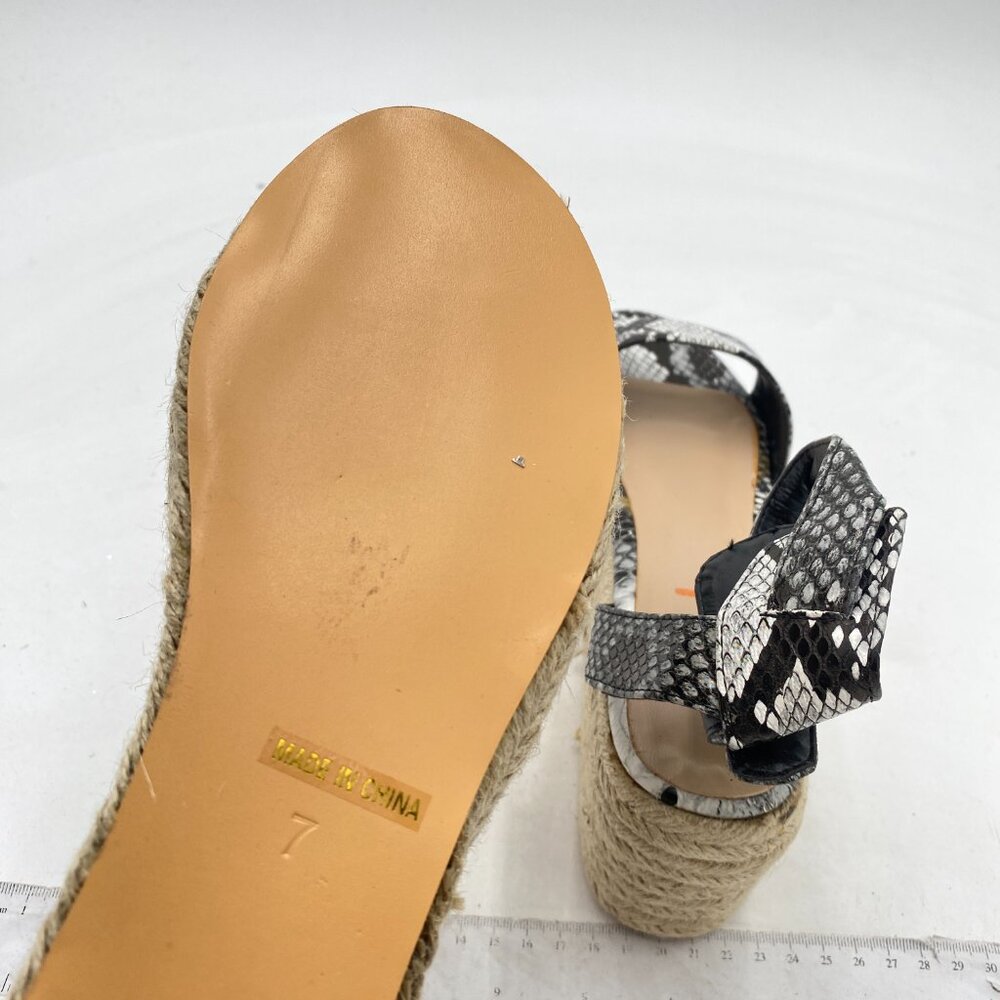 Fsj Snake Print Open Toe Platform Wedge High Heel… - image 6